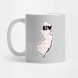 USA States: New Jersey (pink plaid) Mug